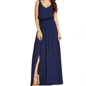 Show Me Your MuMu | Kendall maxi dress Rich Navy Women’s size S sleeveless slit